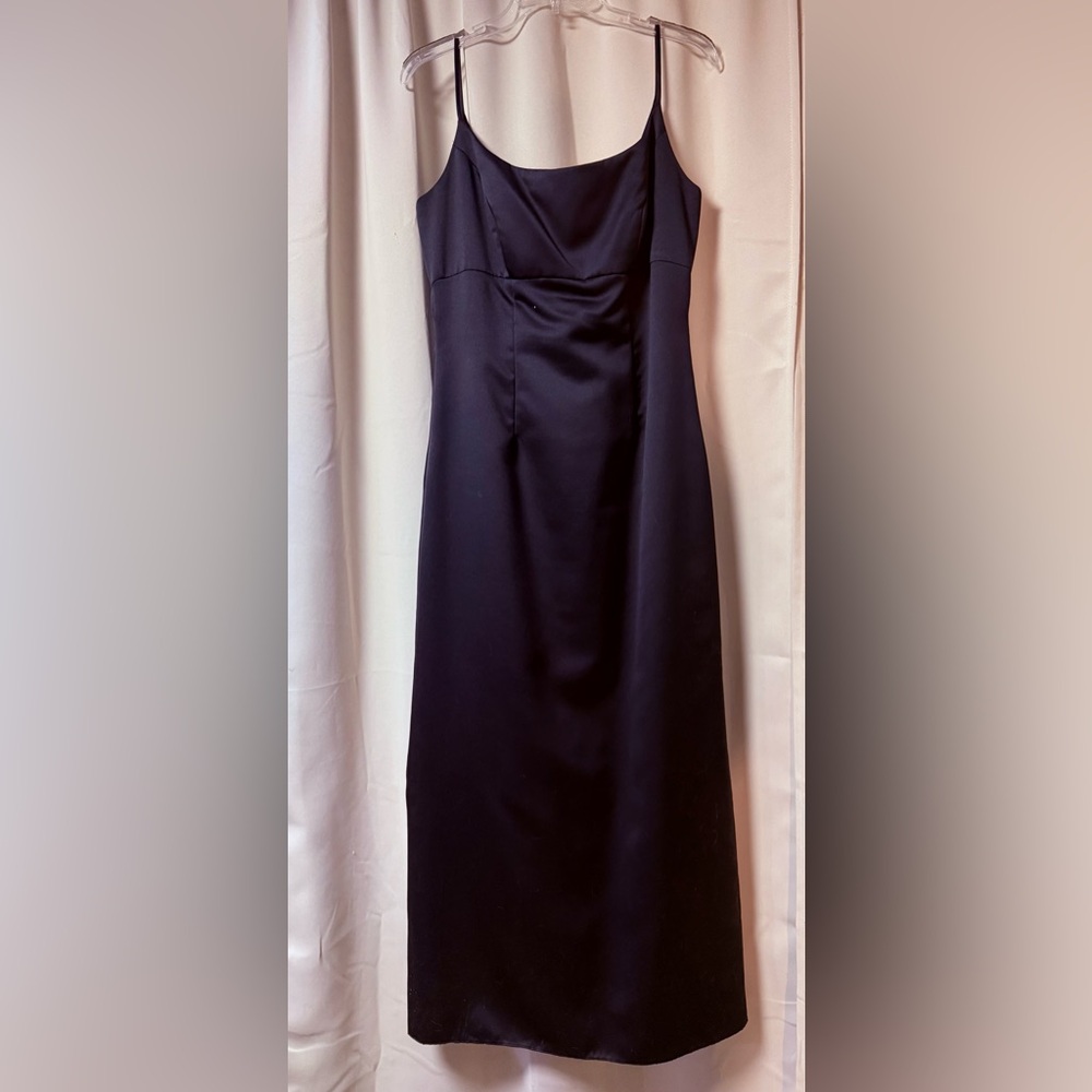 Classic Black Satin Slip Formal Dress